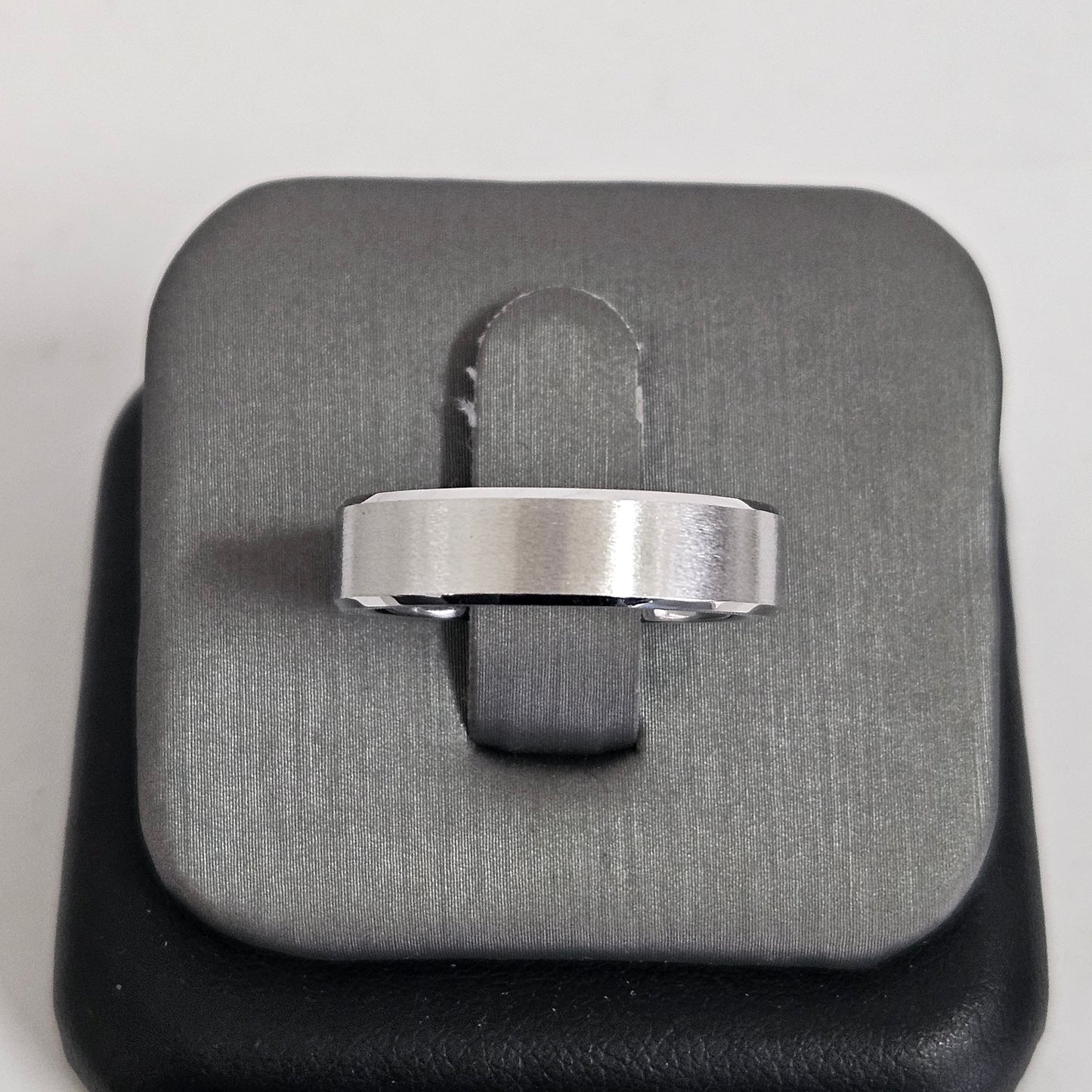 Handmade Platinum Wedding Band: Sand Blasted Men's Ring, 5.5mm - Anniversary Gift
