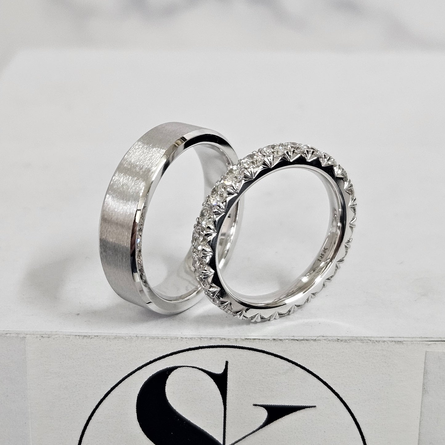 Handmade Platinum Wedding Band: Sand Blasted Men's Ring, 5.5mm - Anniversary Gift