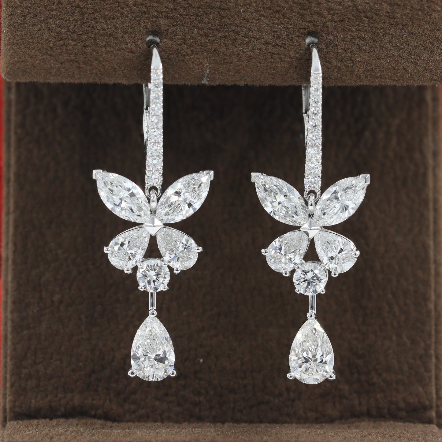 Multi Lab Diamonds Drop earrings (Pair) - 14K gold Lab-Diamonds Luxury Earrings / Anniversary Gift