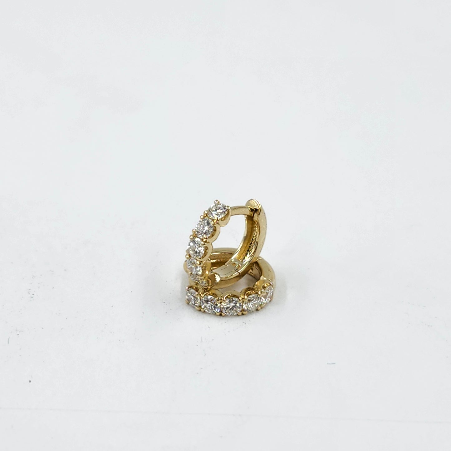 Natural Diamond Diameter 11mm Earrings/ Diamond Hoop Earring/ 14K,18K gold Natural Diamond Hoop Earrings/ Anniversary gift/Gift for her