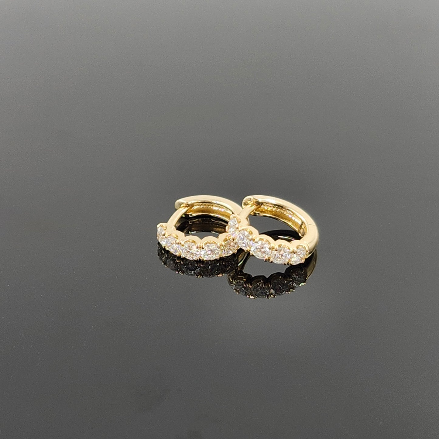 Natural Diamond Diameter 11mm Earrings/ Diamond Hoop Earring/ 14K,18K gold Natural Diamond Hoop Earrings/ Anniversary gift/Gift for her