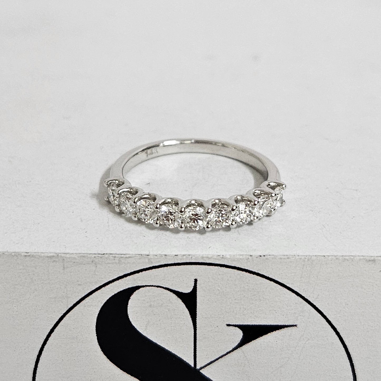 Half Round Diamond Ring / Wedding Band / Round Diamond Band / Stackable Diamond Wedding Ring / Engagement Ring / Gift for her