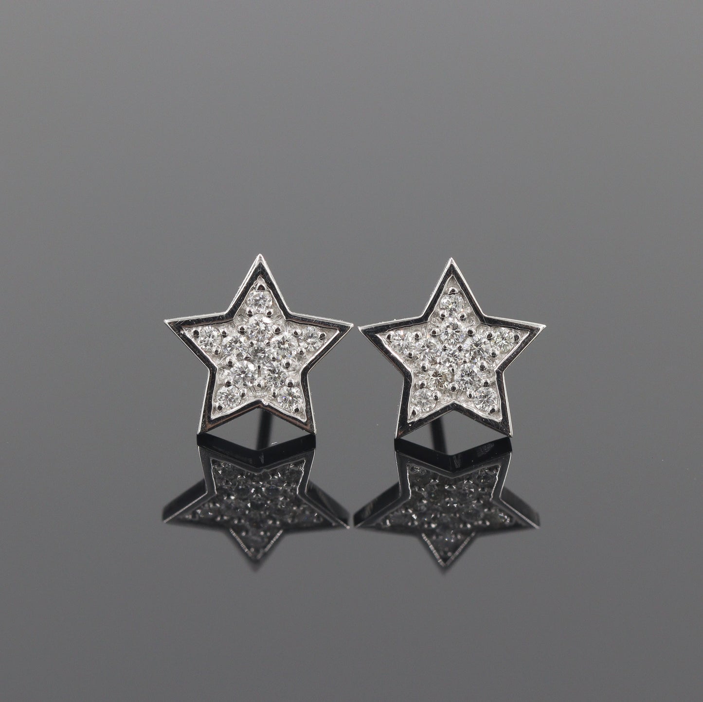 Natural Diamond Star Earrings/ Star Diamond Stud Earrings/Platinum,14K,18K gold Diamond Star Earrings/ Anniversary gift