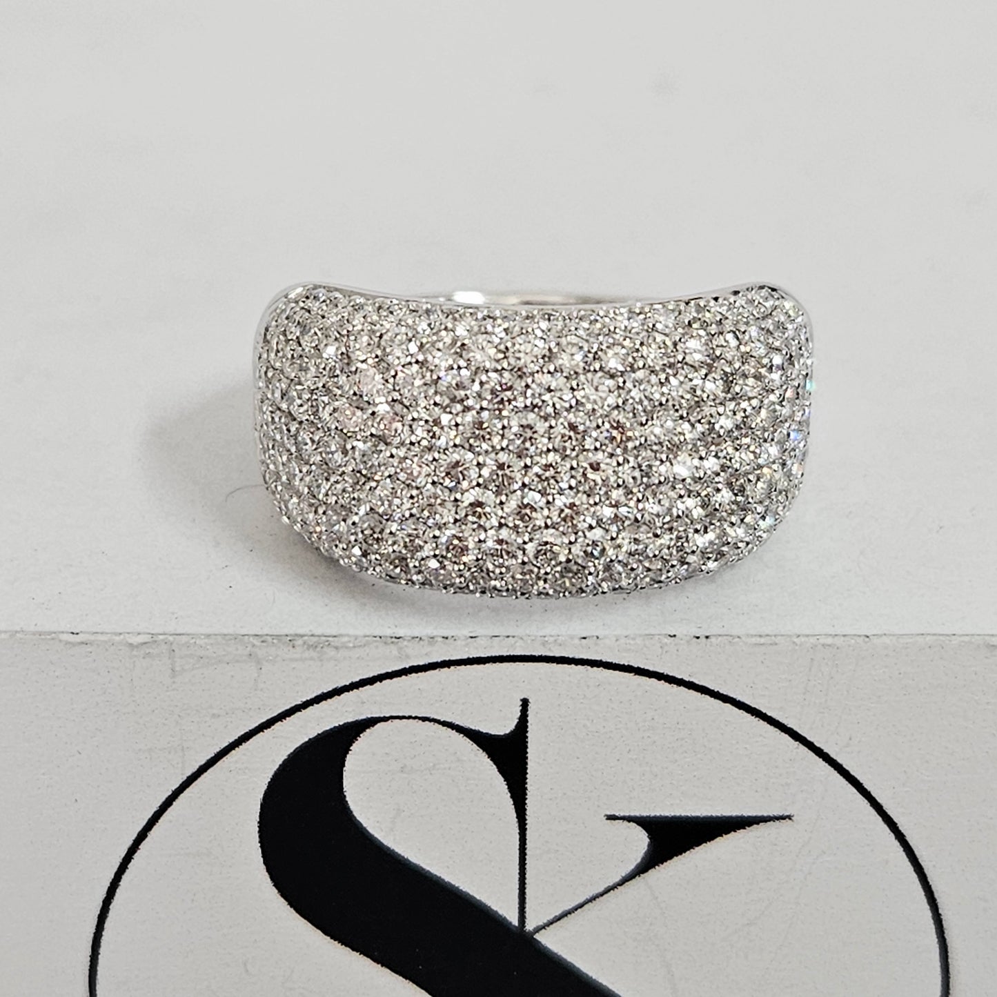 Half Eternity Diamond Ring/Nine Row Wide Diamond Ring/ TCW 2.5ct Diamond Wide Band/Anniversary Diamond Ring/11mm Width Diamond Ring
