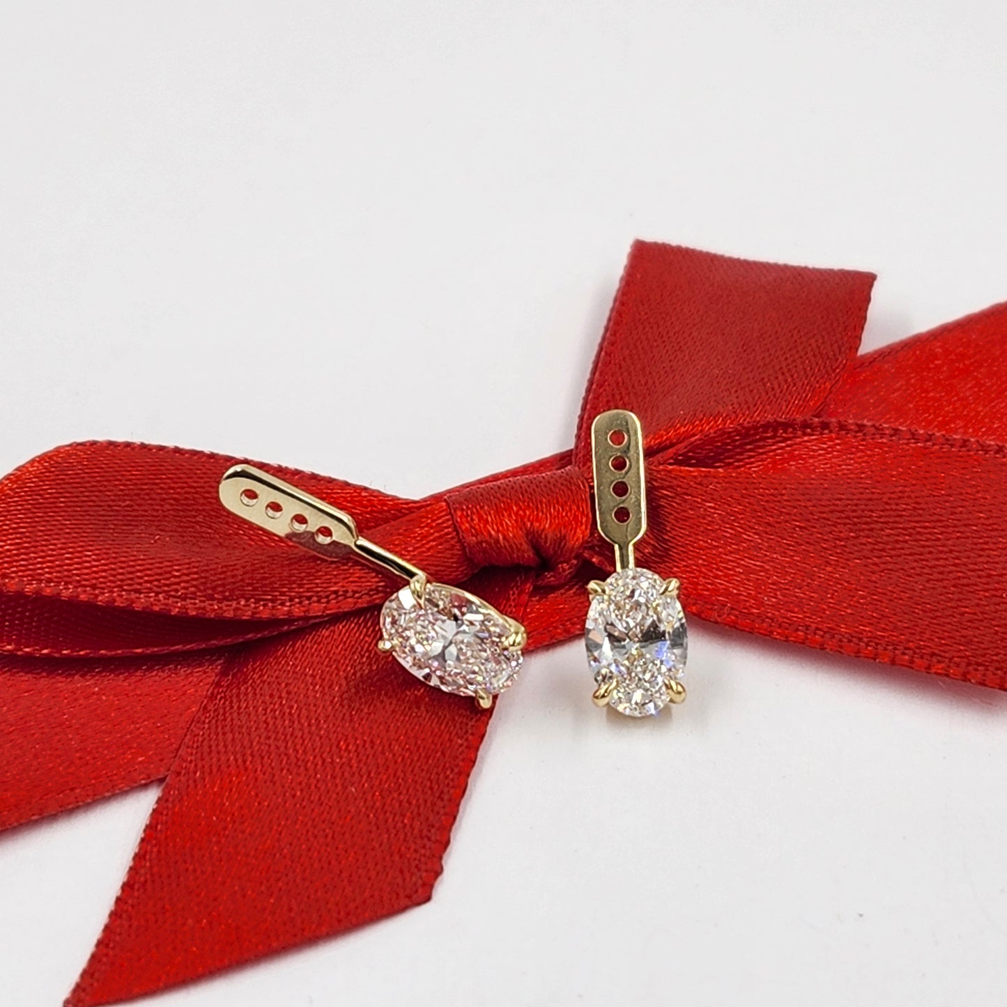 Oval Lab Diamond Jacket Earring/ Four Prong Diamond Jacket Earring/ Jacket earring only / Single or Pair Jacket Earring/ Anniversary gift