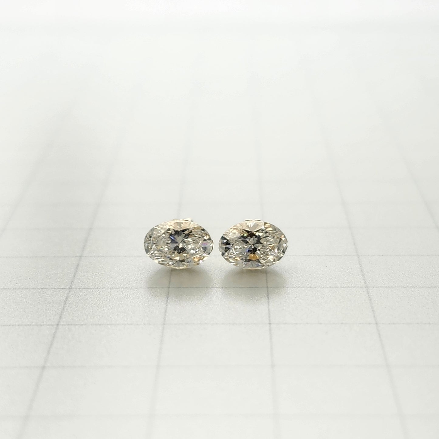 Oval Lab Diamond Solitaire Invisible Setting Earrings - 14K Gold  Invisible Set Diamond Solitaire Earring- Anniversary gift