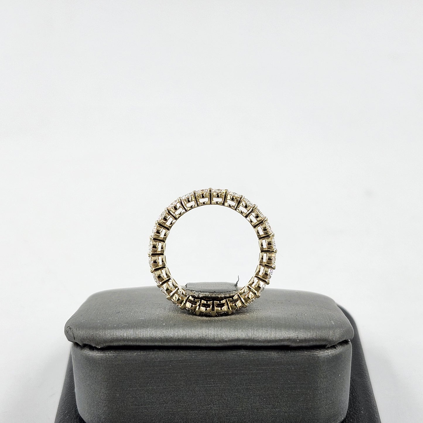 Oval Natural Diamond Eternity Ring: 14K Gold Stackable Oval Diamond Wedding Band - Anniversary Gift