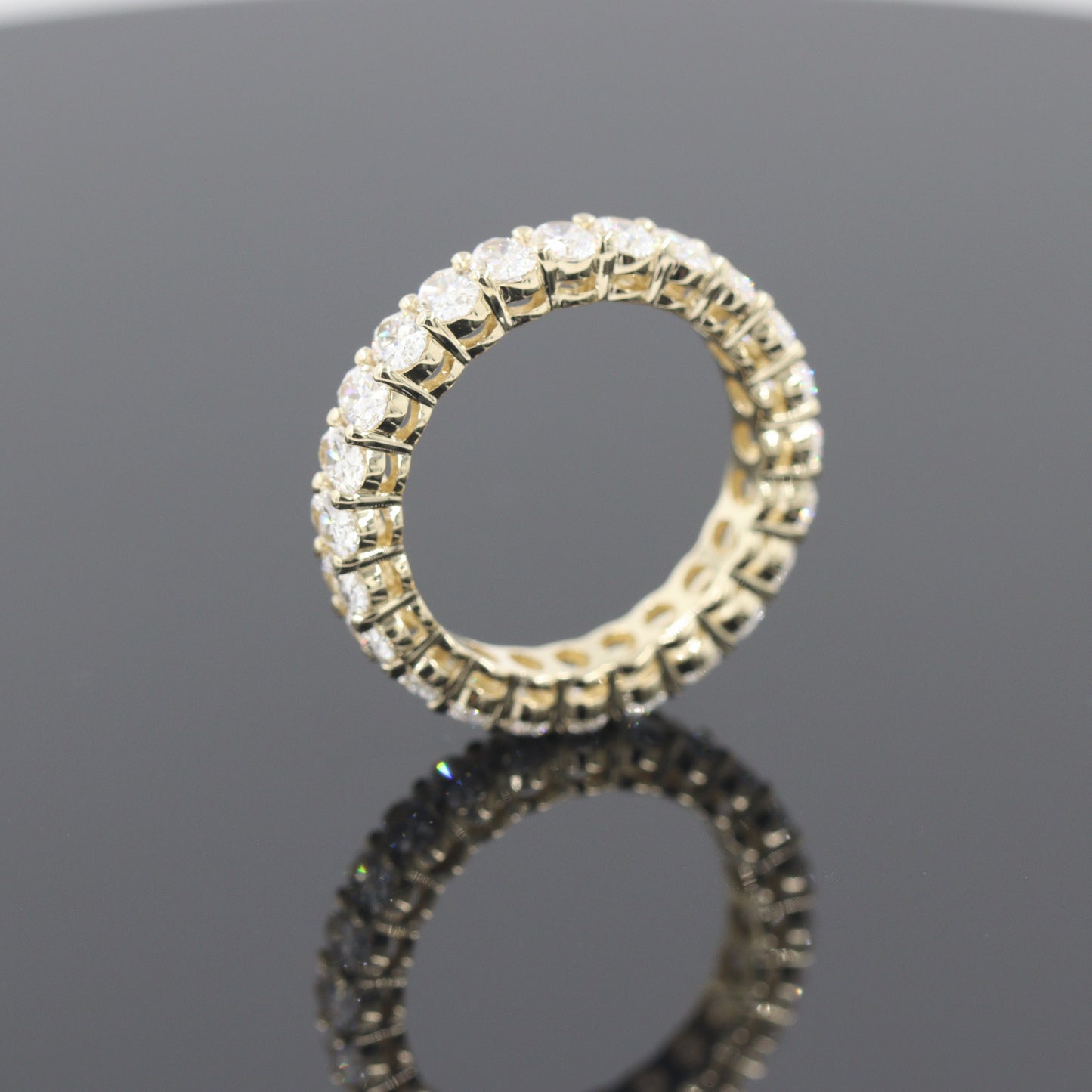 Oval Natural Diamond Eternity Ring: 14K Gold Stackable Oval Diamond Wedding Band - Anniversary Gift