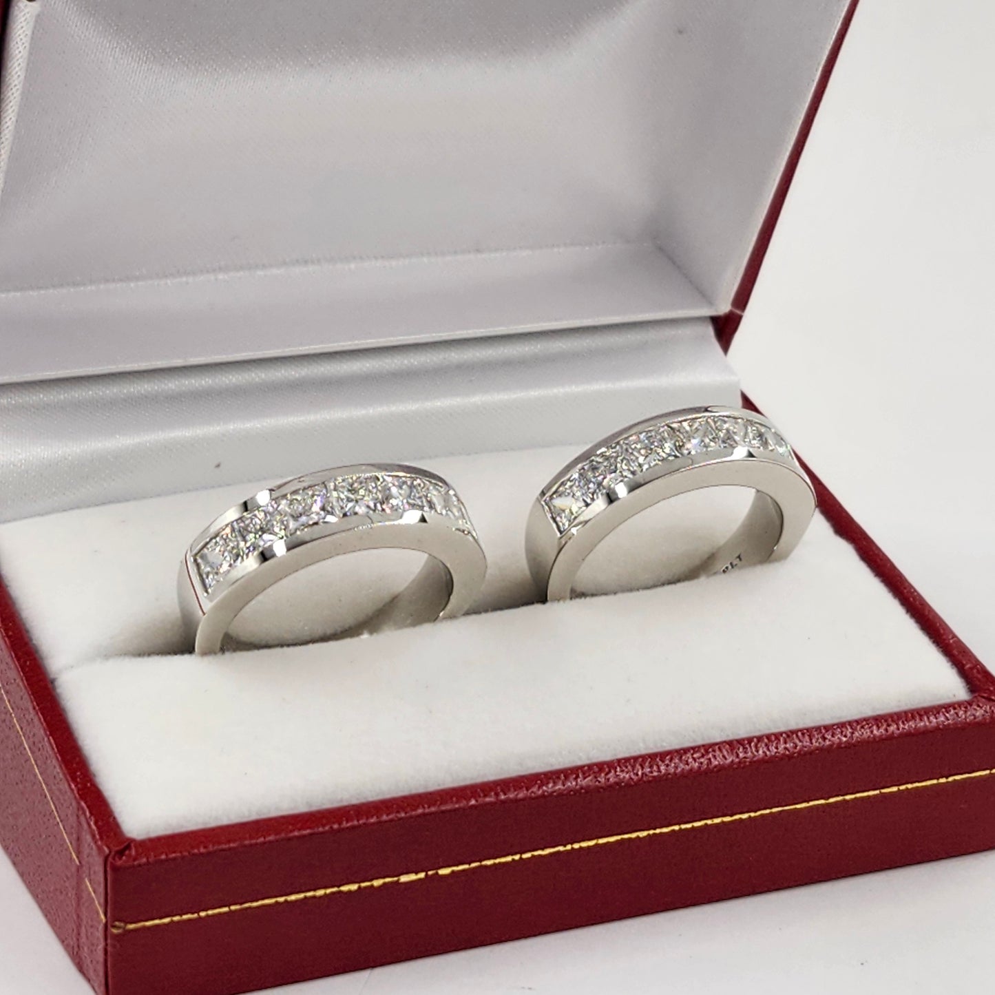 Princess Cut Lab Grown Diamond Man's Ring: Platinum Wedding Ring - Anniversary gift