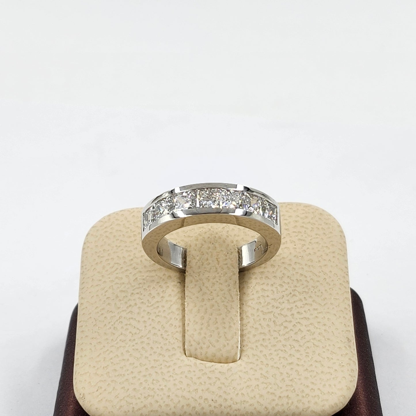 Princess Cut Lab Grown Diamond Man's Ring: Platinum Wedding Ring - Anniversary gift