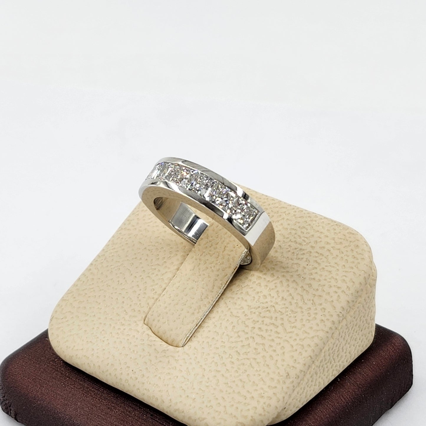 Princess Cut Lab Grown Diamond Man's Ring: Platinum Wedding Ring - Anniversary gift