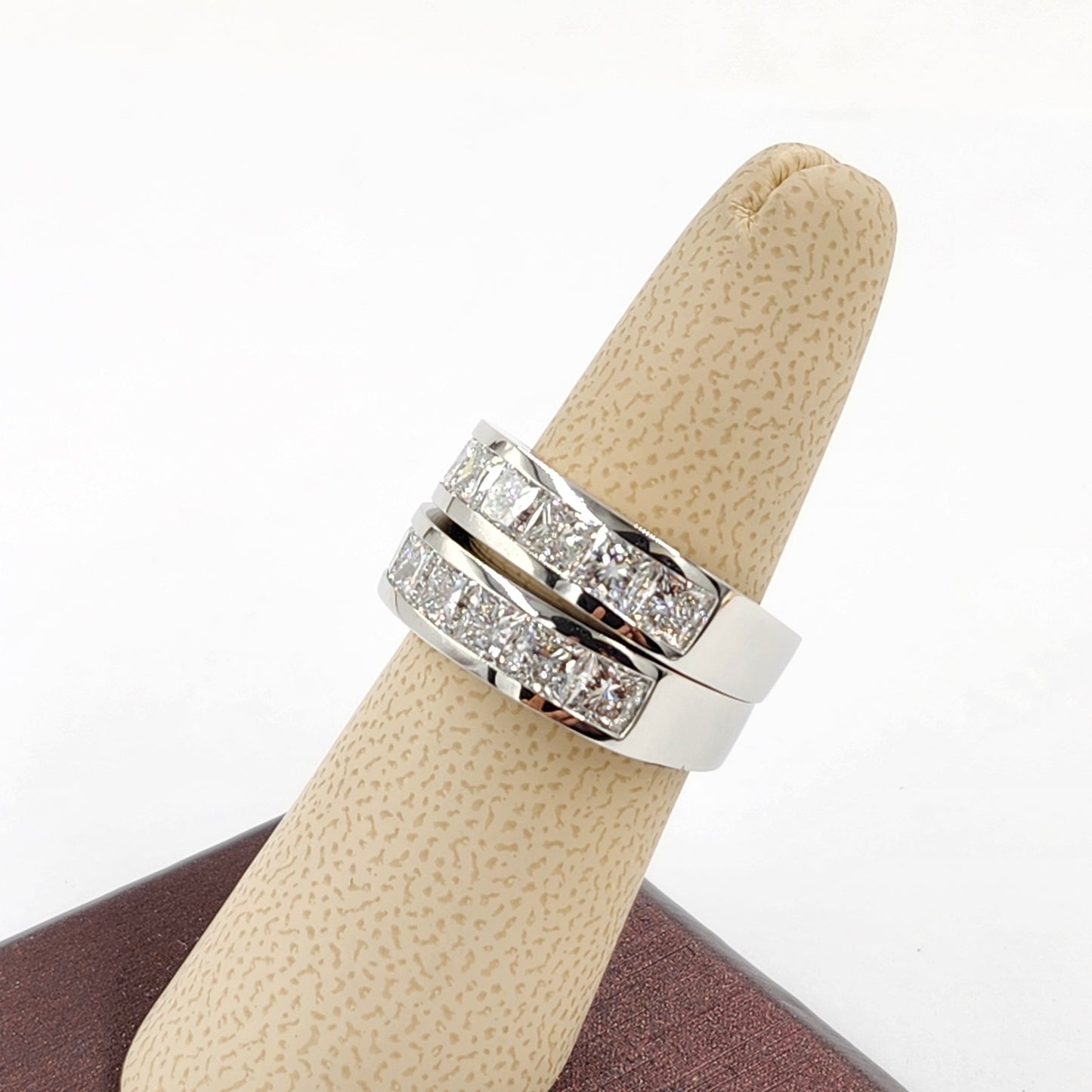 Princess Cut Lab Grown Diamond Man's Ring: Platinum Wedding Ring - Anniversary gift