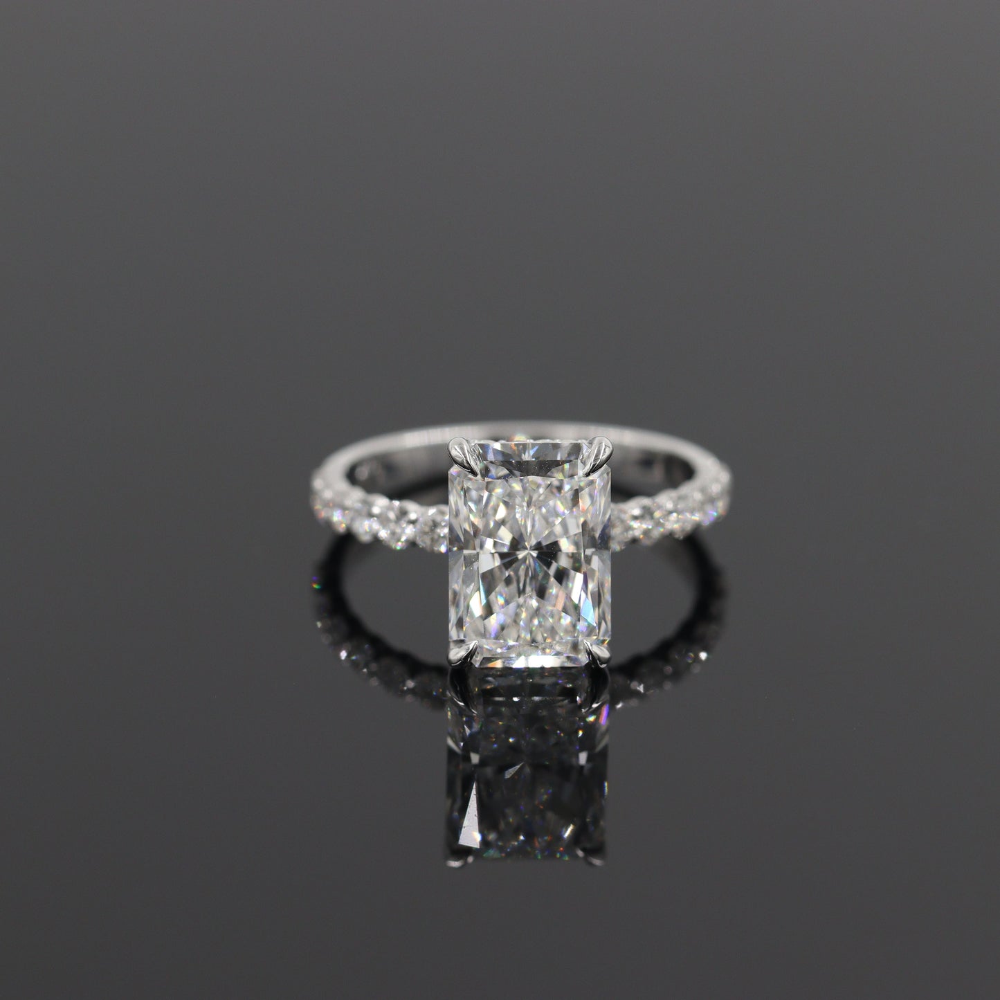 Radiant Cut 3.5ct IGI Certified Lab diamond Ring/14K ,18K gold Radiant Cut Diamond Engagement Ring/Stackable diamond Ring/Anniversary gift