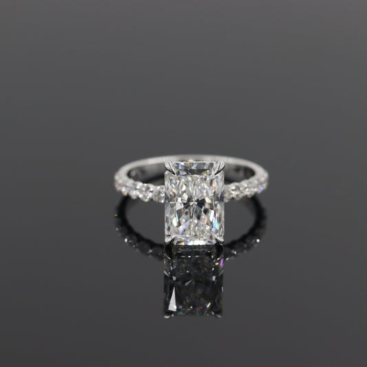 Radiant Cut 3.5ct IGI Certified Lab diamond Ring/14K ,18K gold Radiant Cut Diamond Engagement Ring/Stackable diamond Ring/Anniversary gift