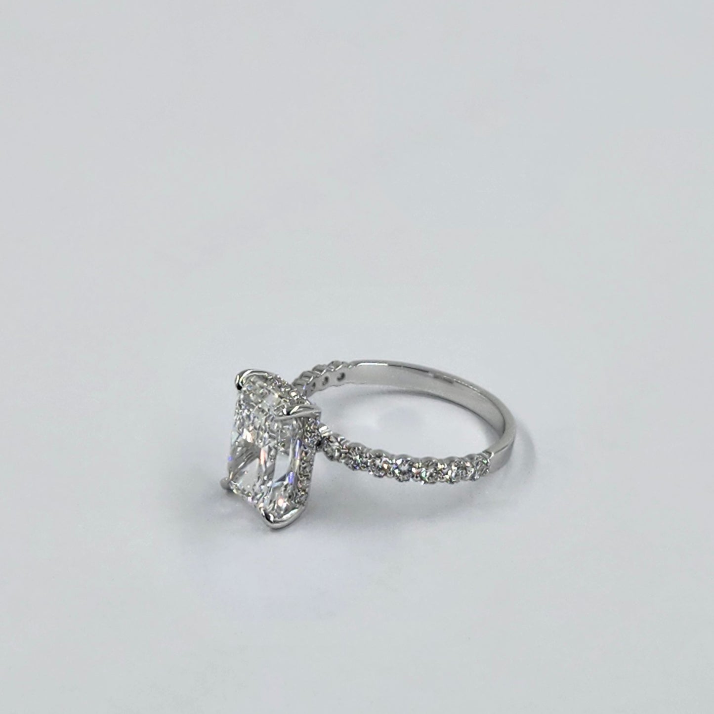 Radiant Cut 3.5ct IGI Certified Lab diamond Ring/14K ,18K gold Radiant Cut Diamond Engagement Ring/Stackable diamond Ring/Anniversary gift
