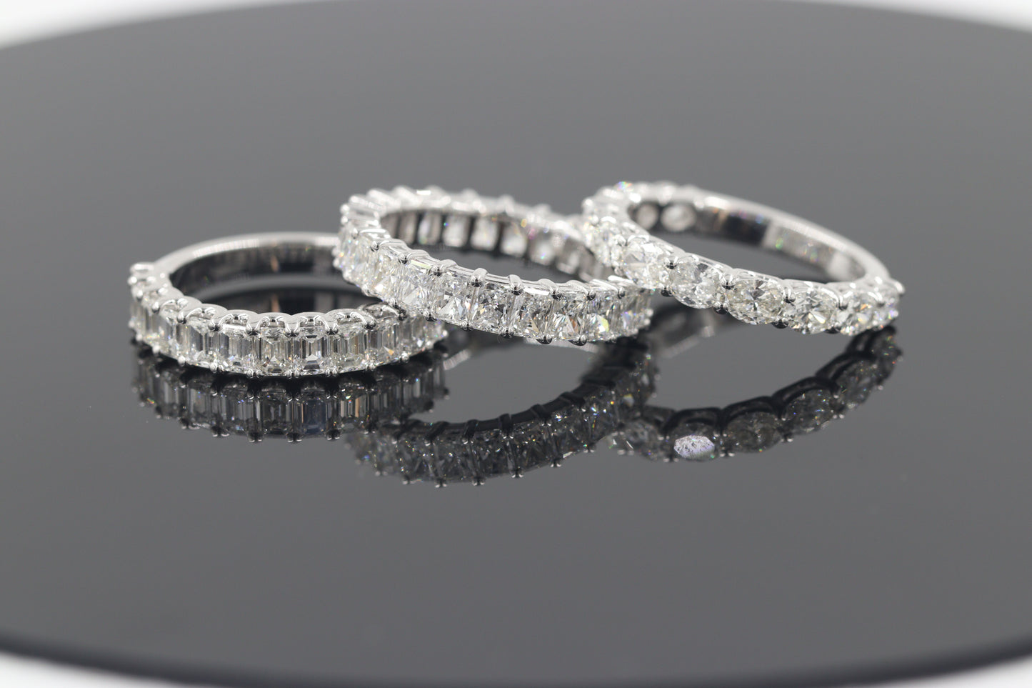 Radiant Cut Natural Diamond Eternity Band - 18K Gold Stackable Wedding Ring