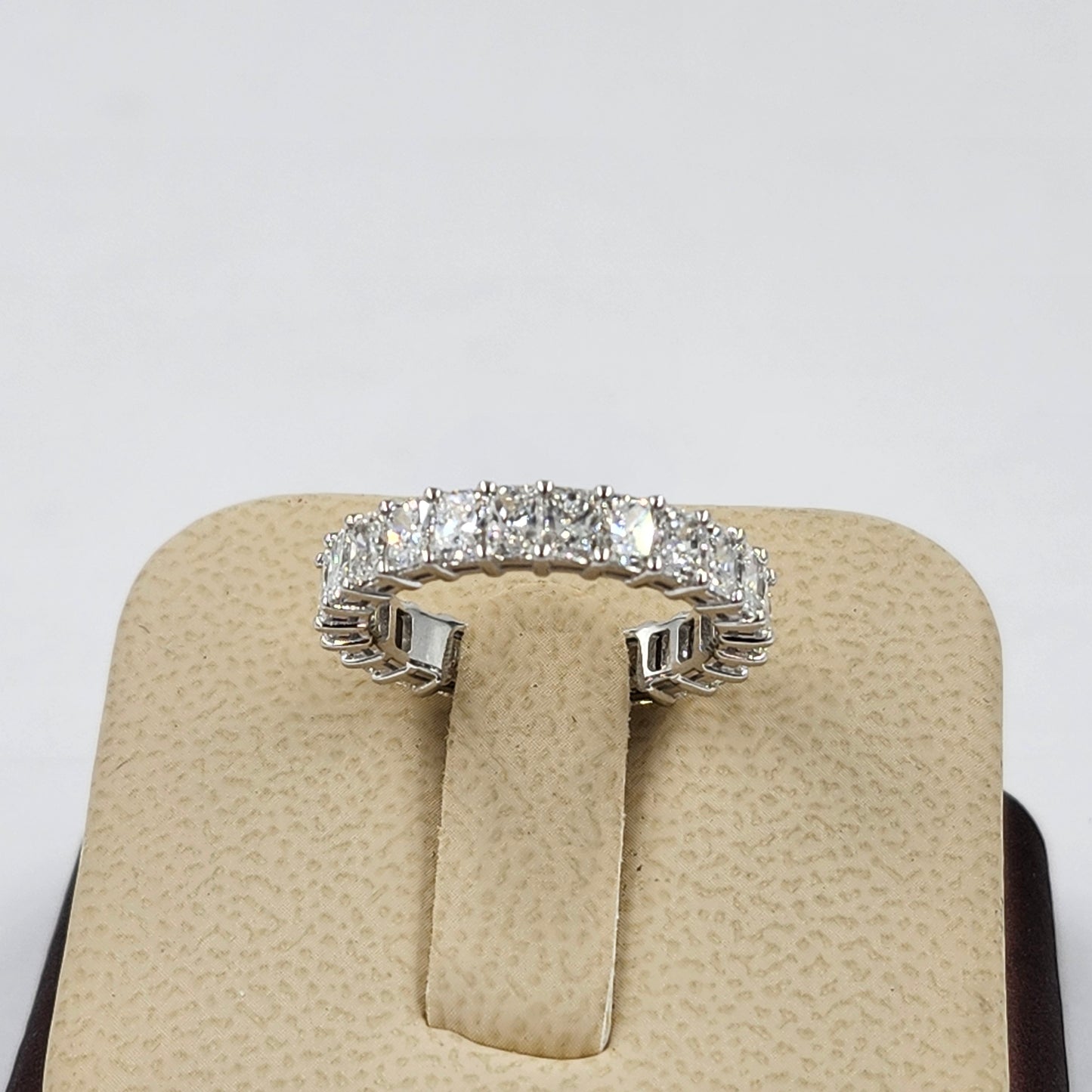 Radiant Cut Natural Diamond Eternity Band - 18K Gold Stackable Wedding Ring