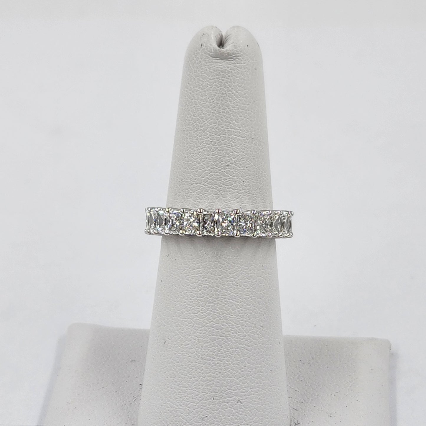 Radiant Cut Natural Diamond Eternity Band - 18K Gold Stackable Wedding Ring