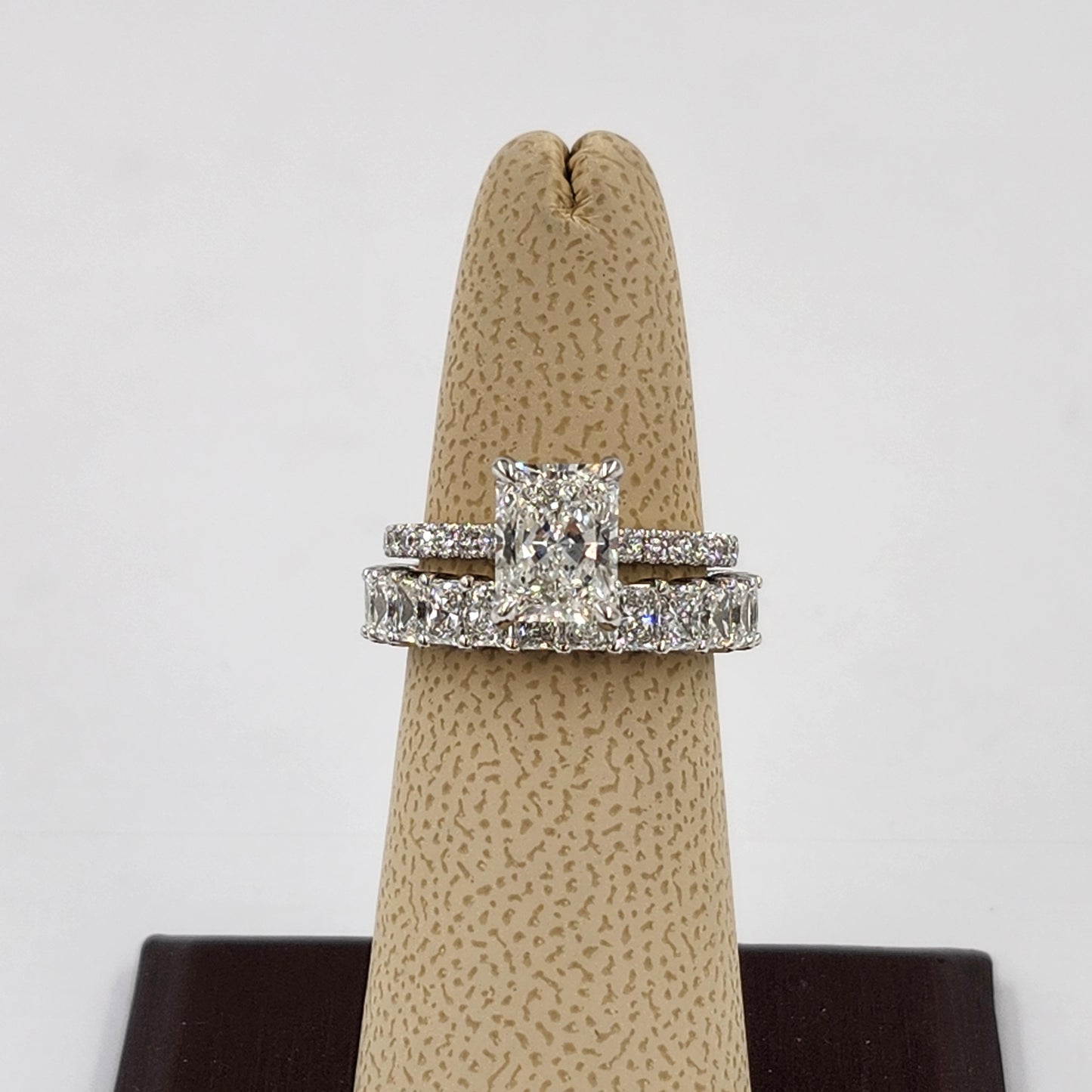 Radiant Cut Natural Diamond Eternity Band - 18K Gold Stackable Wedding Ring