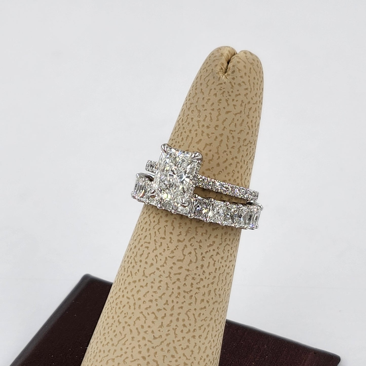 Radiant Cut Natural Diamond Eternity Band - 18K Gold Stackable Wedding Ring