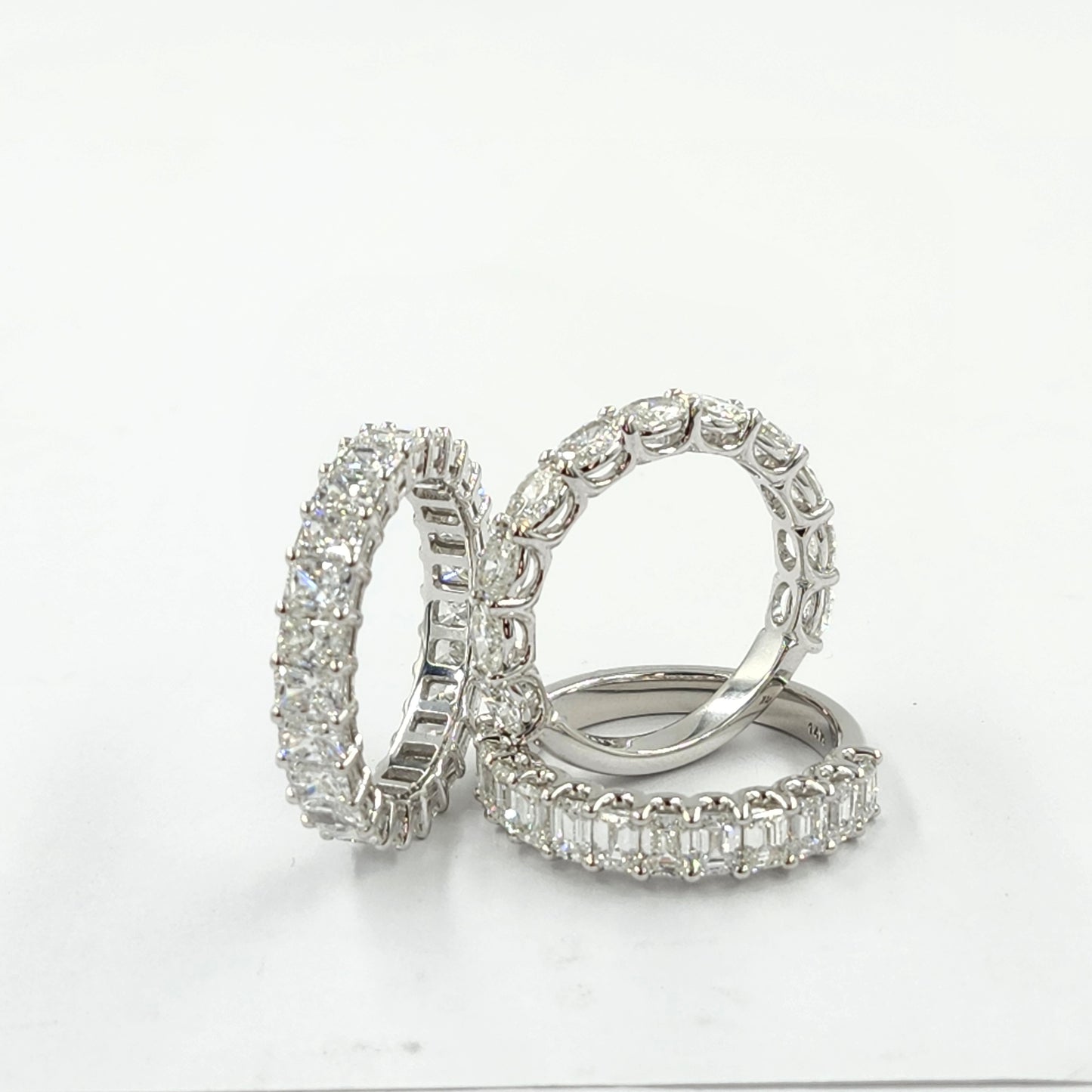 Radiant Cut Natural Diamond Eternity Band - 18K Gold Stackable Wedding Ring