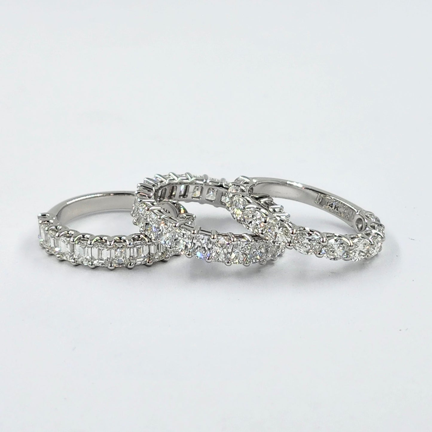Radiant Cut Natural Diamond Eternity Band - 18K Gold Stackable Wedding Ring
