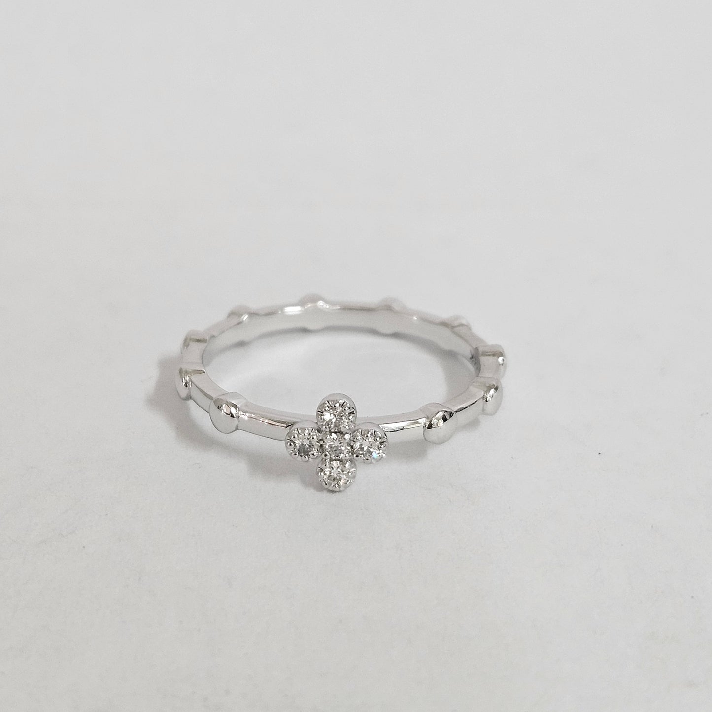 Rosary ring/Natural Diamond Band/Stackable Ring/Propose Ring/Flower Ring/Clovers ring/cross Diamond ring/Anniversary Ring/Gift for her