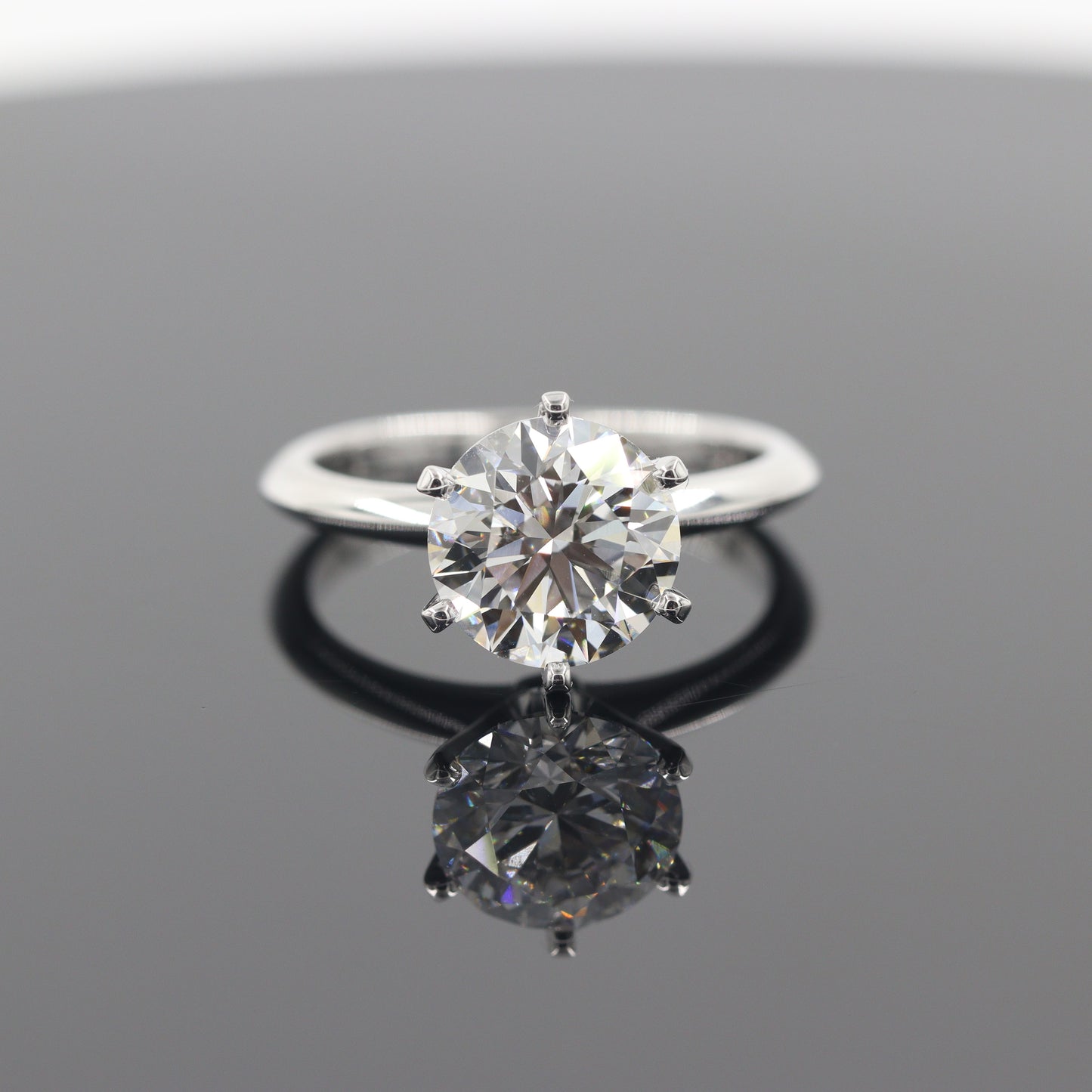 3ct Round Diamond Engagement Ring : Solitaire Lab Diamond 6 Prong Ring - Anniversary gift
