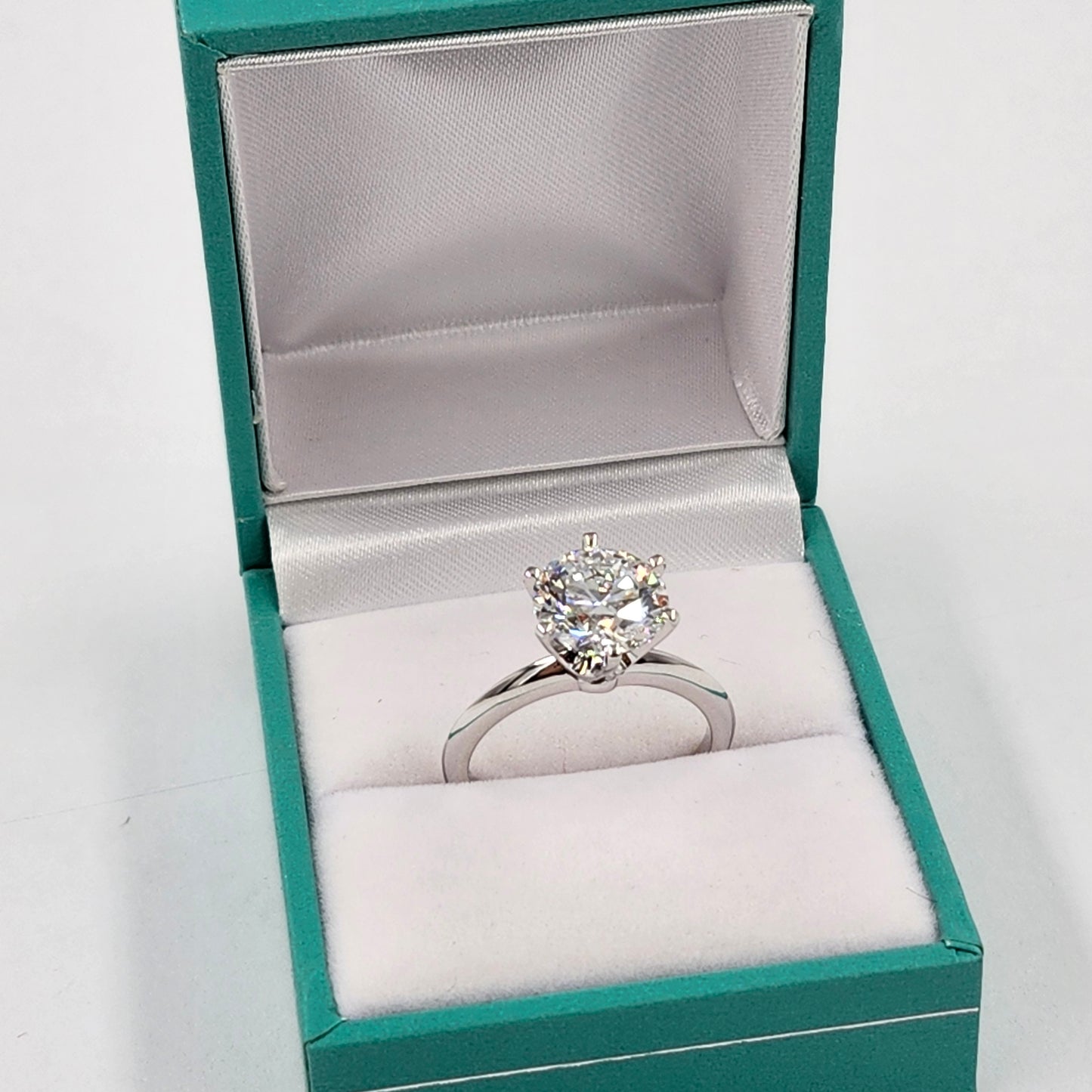 3ct Round Diamond Engagement Ring : Solitaire Lab Diamond 6 Prong Ring - Anniversary gift