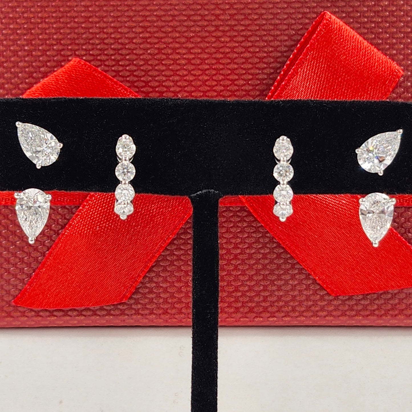 Single Prong Four Natural Diamond Hoop Earrings/14K,18K gold Single Prong Diamond Hoop Earring/ Single ,Pair Hoop Earring/Anniversary gift