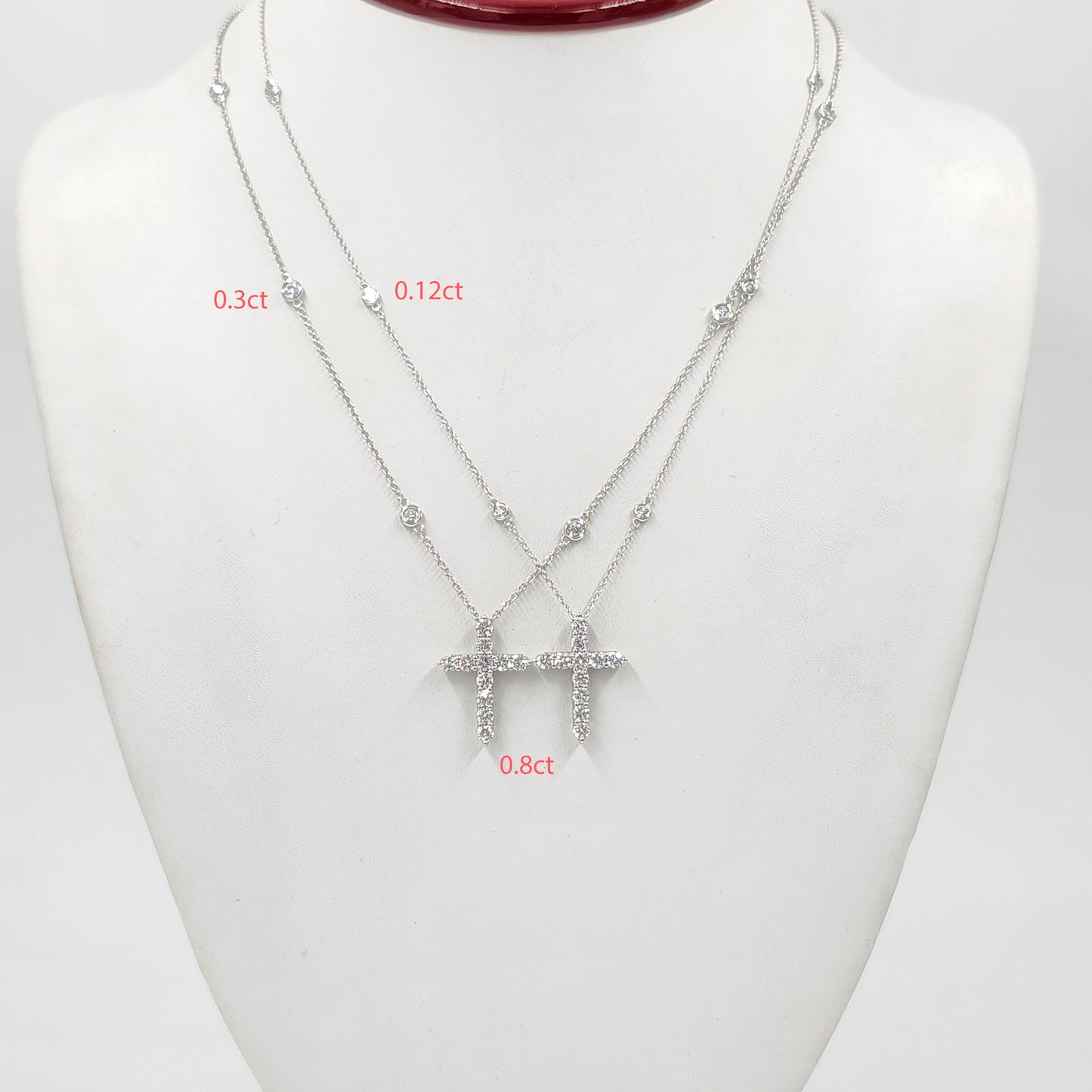 Six Natural Diamonds Bezel By The Yard Necklace/14K gold Diamond Necklace/Diamond Wedding Necklace/Anniversary Gift