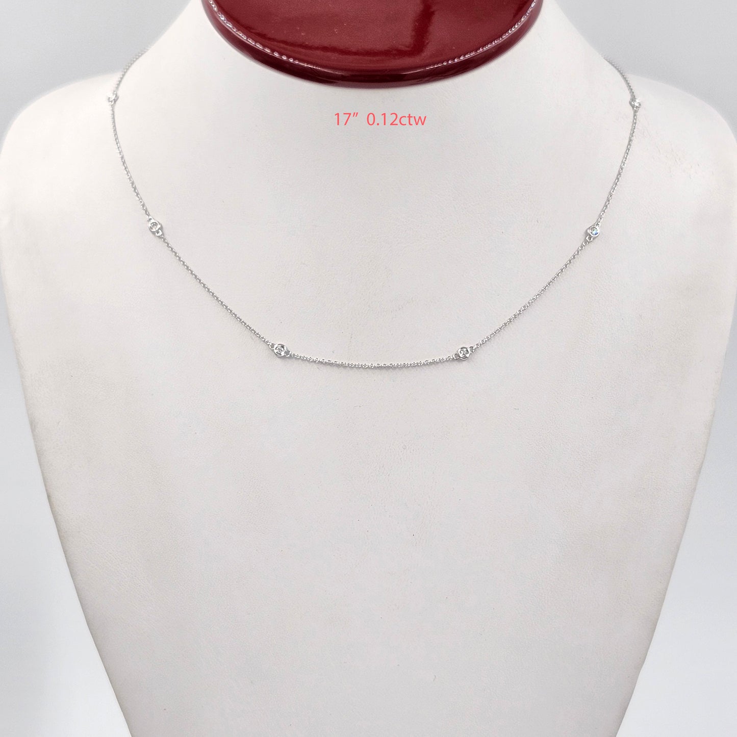 Six Natural Diamonds Bezel By The Yard Necklace/14K gold Diamond Necklace/Diamond Wedding Necklace/Anniversary Gift