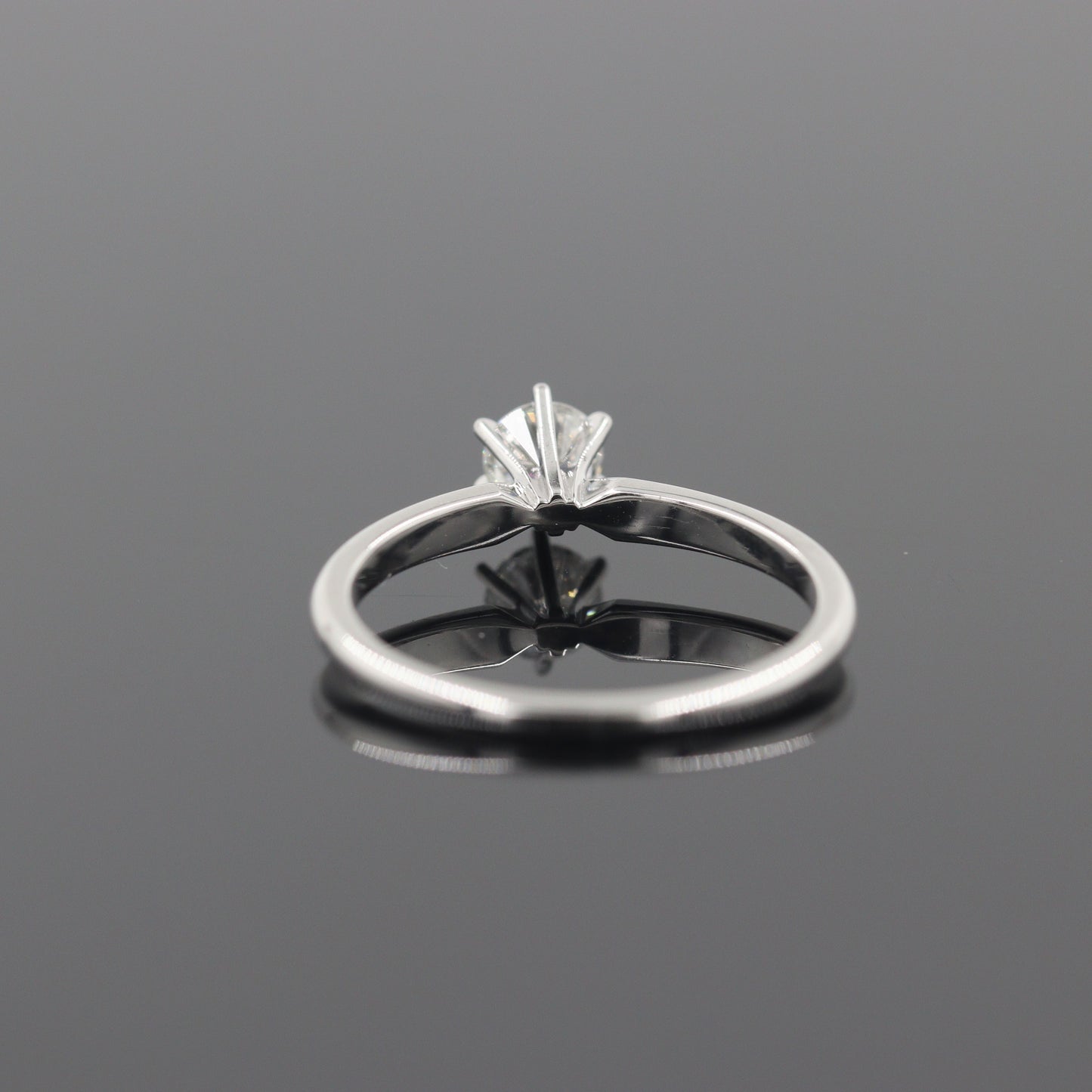 Solitaire Natural Diamond Engagement Ring - 14K Gold Dainty 0.3ct Diamond 6 Prong Ring - Anniversary Ring