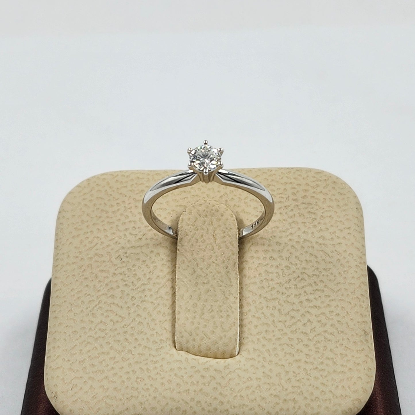 Solitaire Natural Diamond Engagement Ring - 14K Gold Dainty 0.3ct Diamond 6 Prong Ring - Anniversary Ring