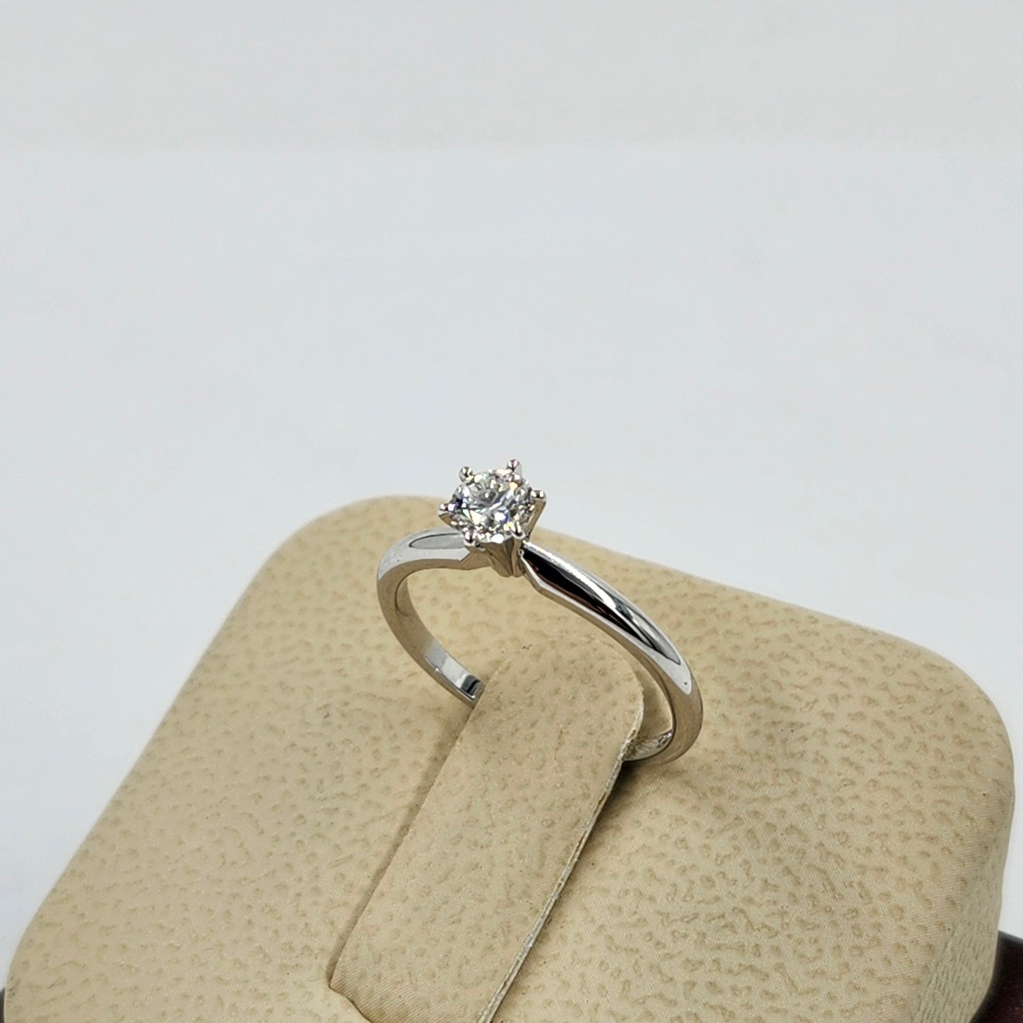 Solitaire Natural Diamond Engagement Ring - 14K Gold Dainty 0.3ct Diamond 6 Prong Ring - Anniversary Ring