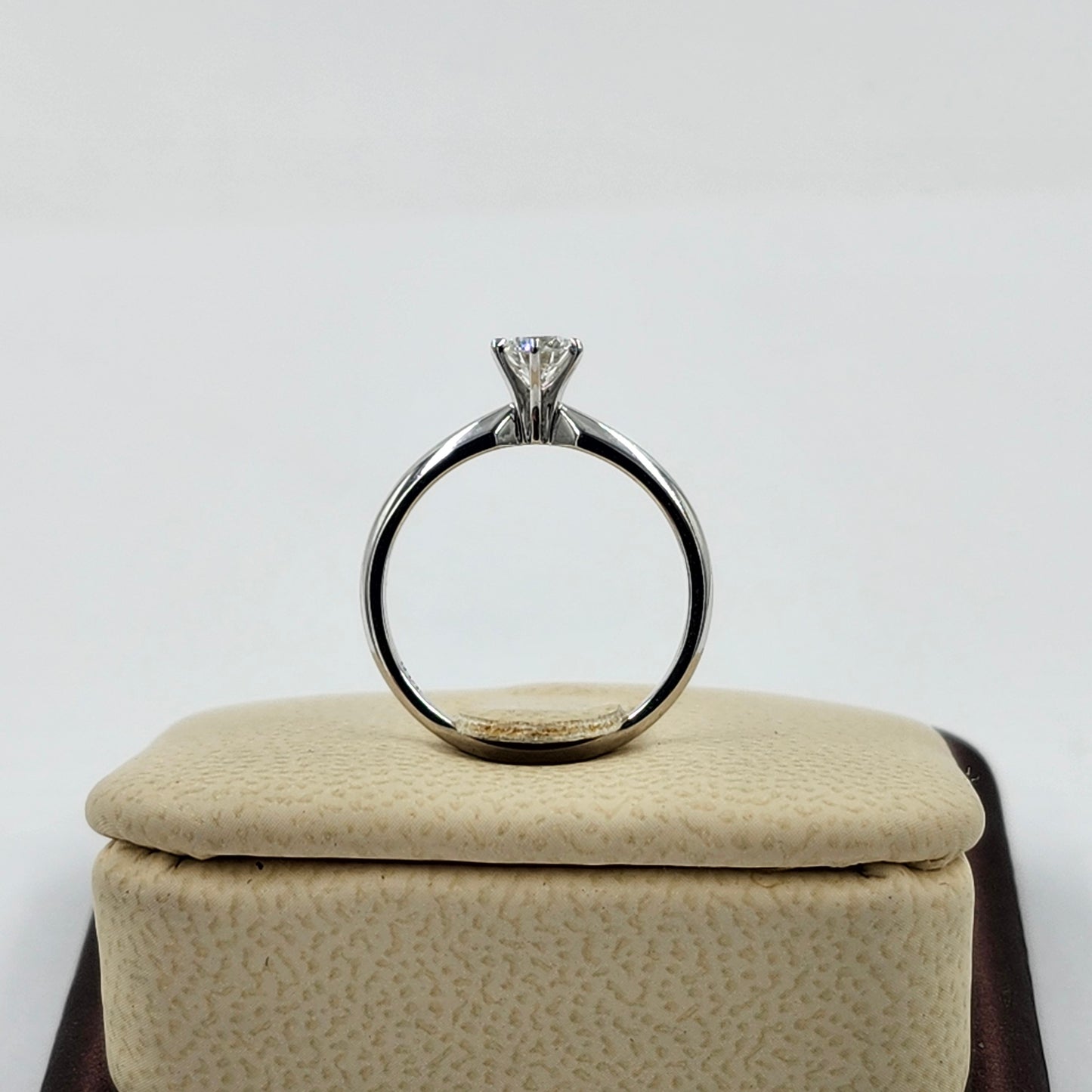 Solitaire Natural Diamond Engagement Ring - 14K Gold Dainty 0.3ct Diamond 6 Prong Ring - Anniversary Ring