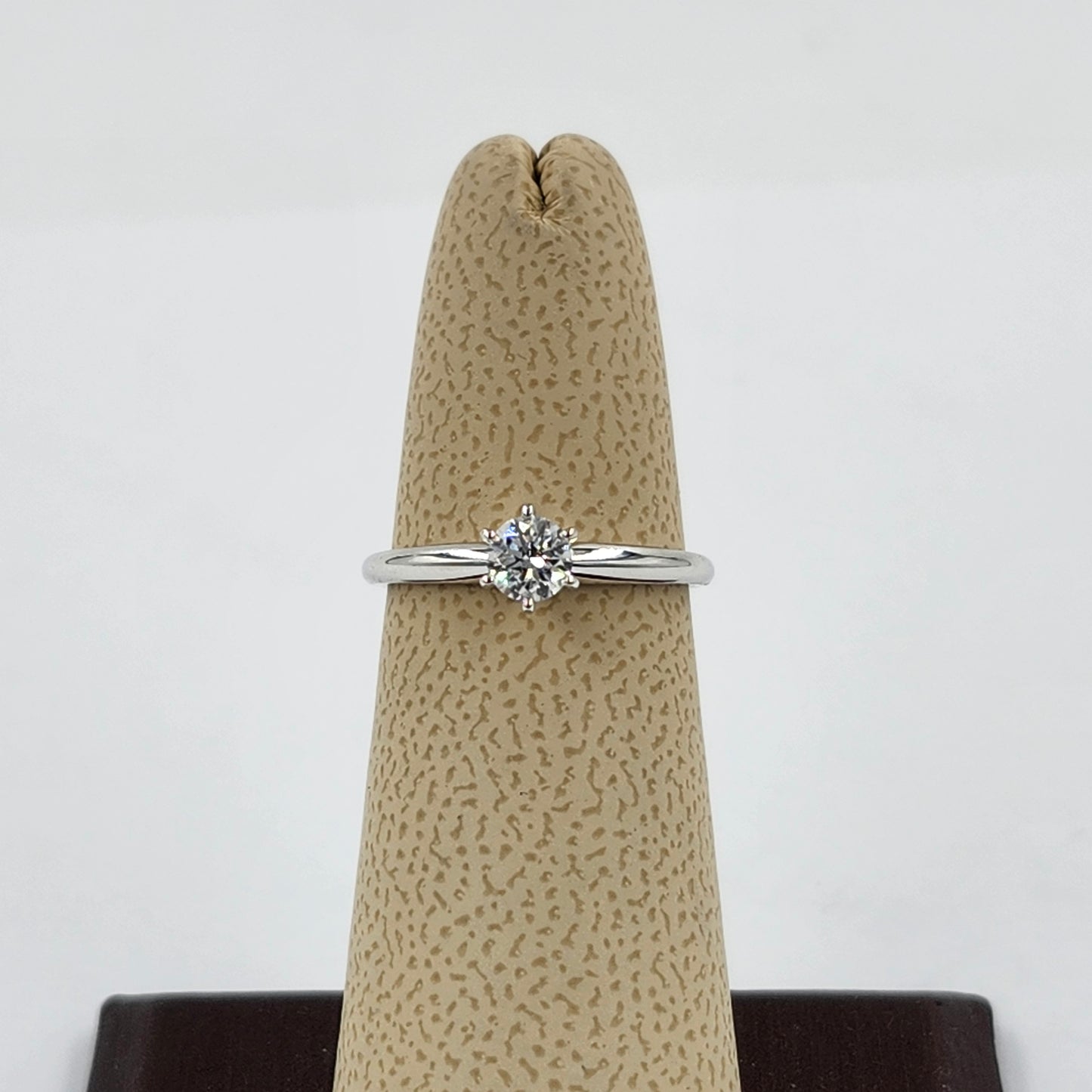 Solitaire Natural Diamond Engagement Ring - 14K Gold Dainty 0.3ct Diamond 6 Prong Ring - Anniversary Ring