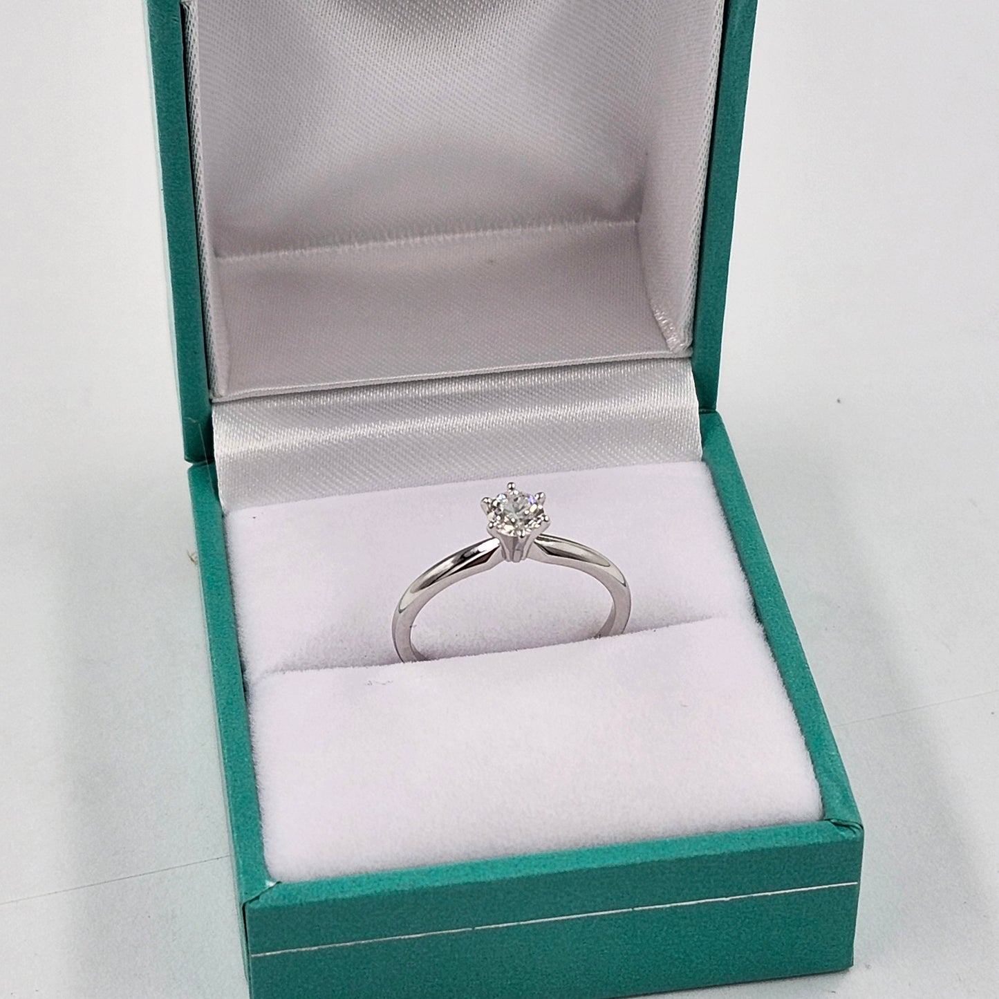 Solitaire Natural Diamond Engagement Ring - 14K Gold Dainty 0.3ct Diamond 6 Prong Ring - Anniversary Ring