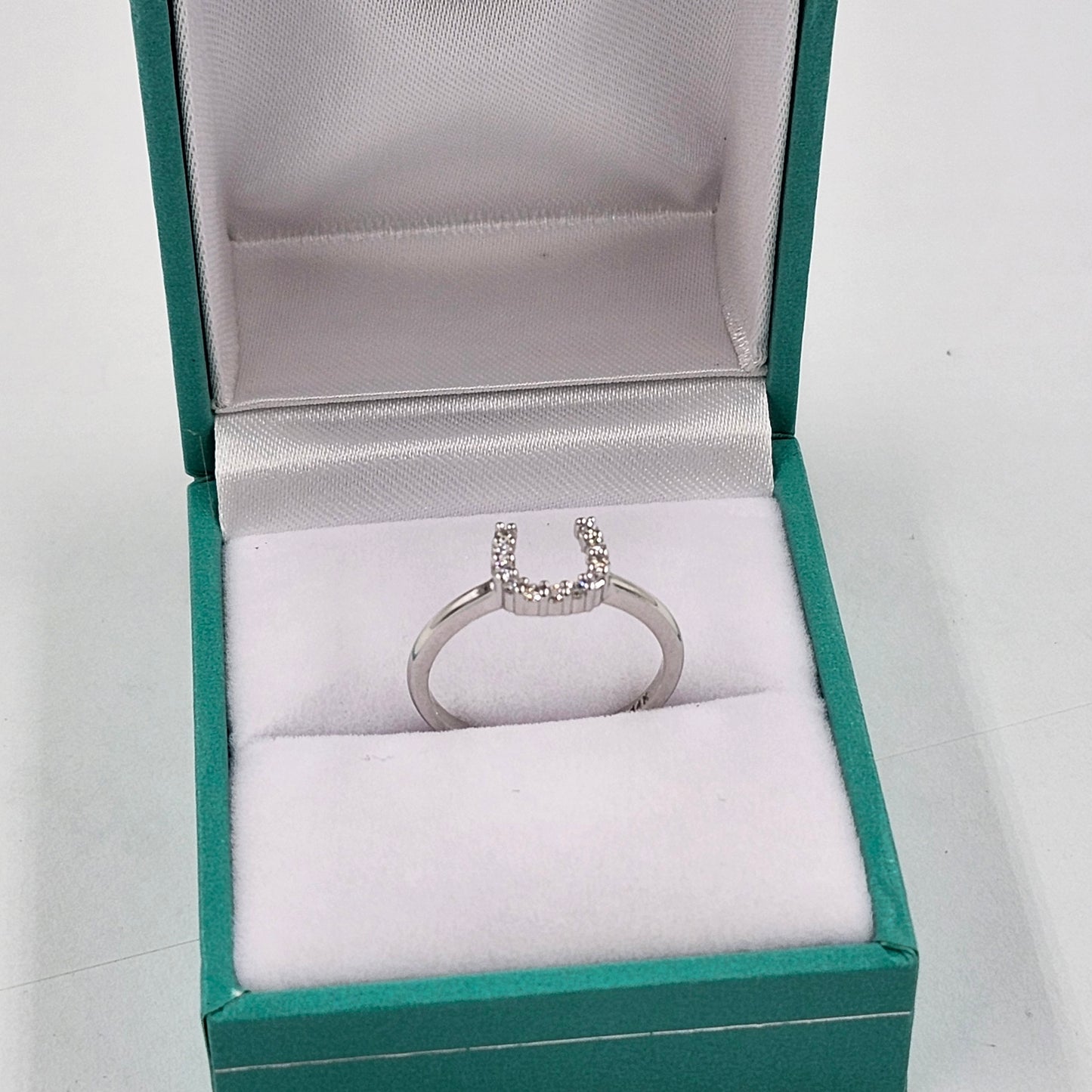 Stackable Horse Shoe Natural Diamond Wedding Band / Unique Stackable Diamond Band / Diamond Horse shoe Ring / Anniversary Gift