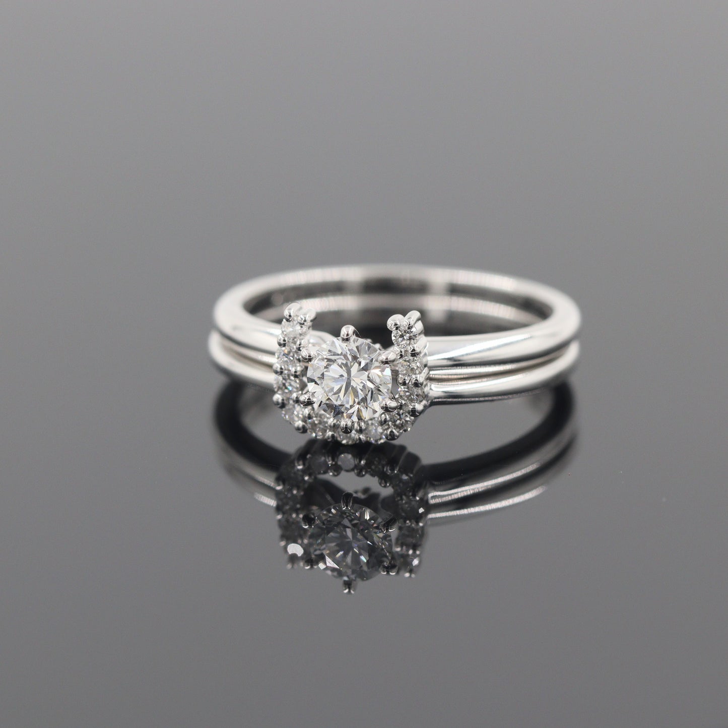 Stackable Horse Shoe Natural Diamond Wedding Band / Unique Stackable Diamond Band / Diamond Horse shoe Ring / Anniversary Gift