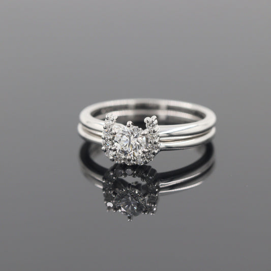 Stackable Horse Shoe Natural Diamond Wedding Band / Unique Stackable Diamond Band / Diamond Horse shoe Ring / Anniversary Gift