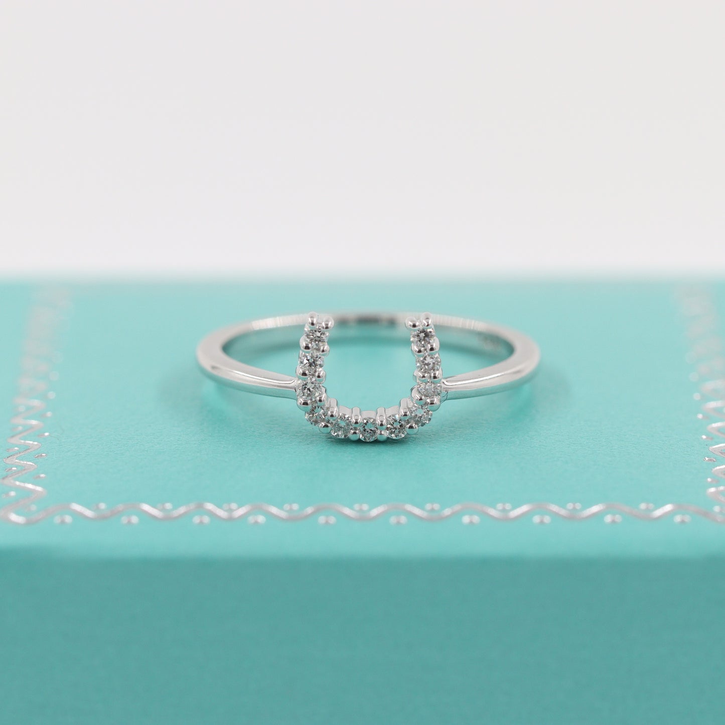 Stackable Horse Shoe Natural Diamond Wedding Band / Unique Stackable Diamond Band / Diamond Horse shoe Ring / Anniversary Gift