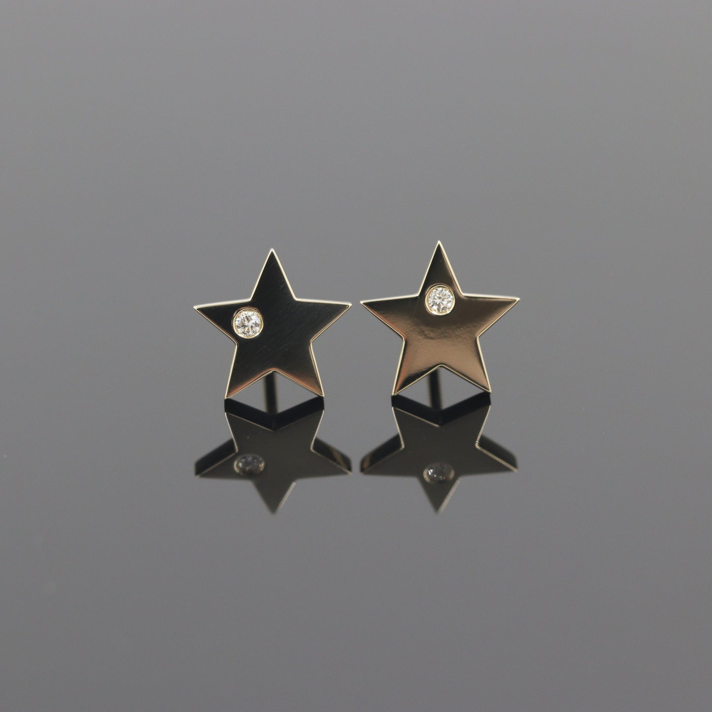 Star Stud  Earrings/14k Dainty Earrings/ One Diamond Star Stud Earring Pair / Gifts for Her / anniversary gift