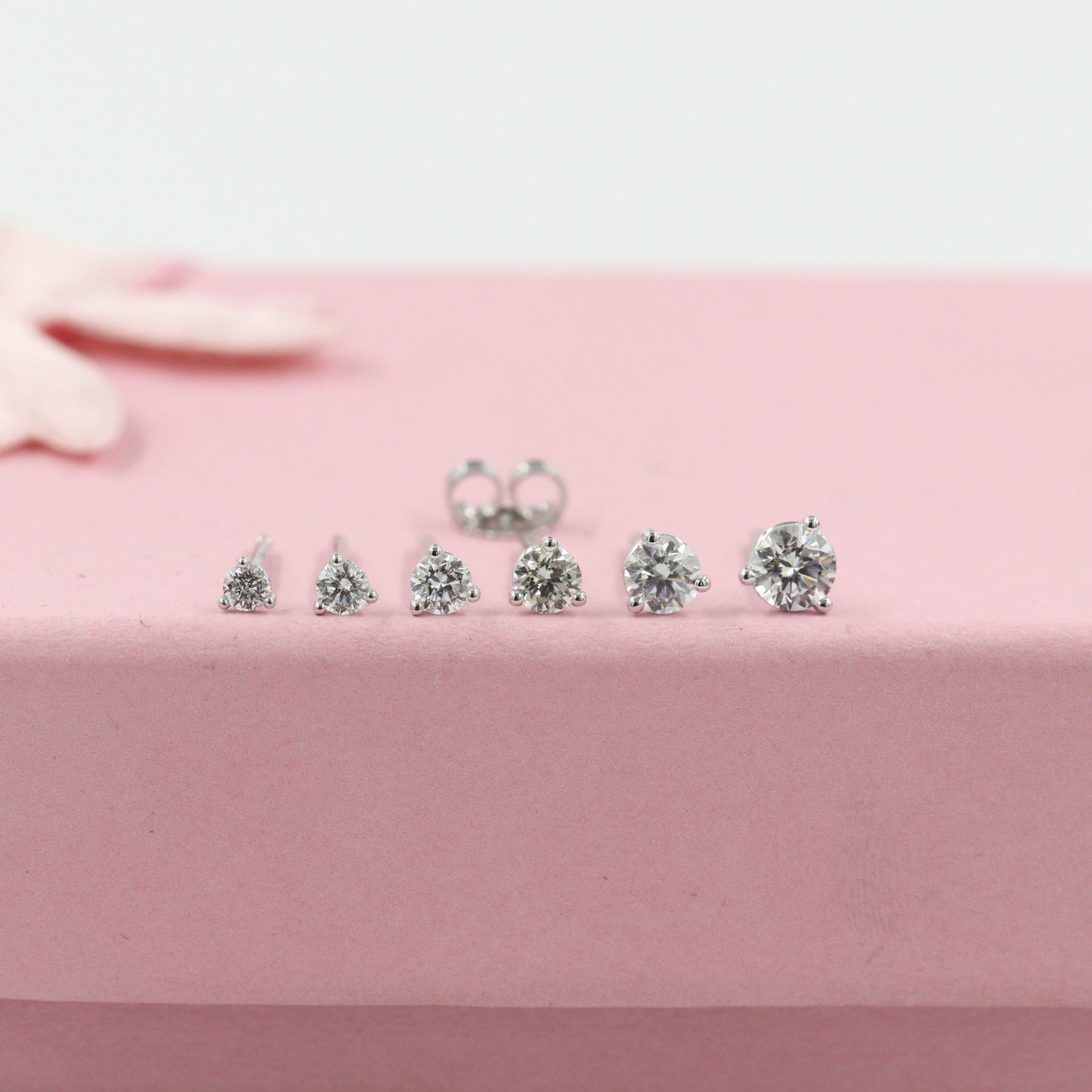 Solitaire Natural Diamond Earring/Three Prong Set Diamond Earrings/Stud Earring/Solitaire Stud Earrings/Dainty Simple Earrings/Gifts for her