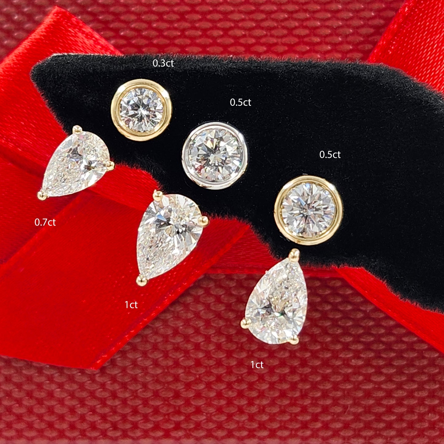 14K gold Pear Lab Diamond Jacket Earring -Three Prong Diamond Jacket Earring - Jacket earring only - Anniversary gift