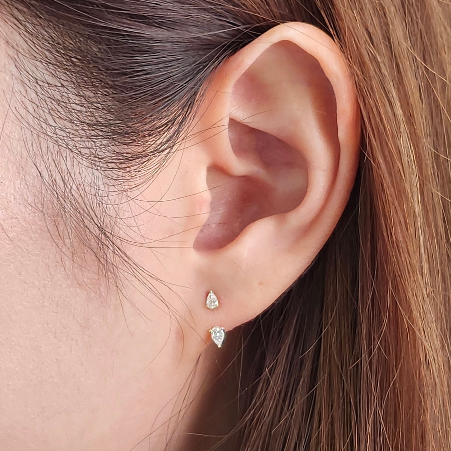Pear Shape Natural Diamond Jacket Earring/Three Prong .22ct Diamond Jacket Earrings/Jacket earring only/Jacket Earring/Anniversary gift