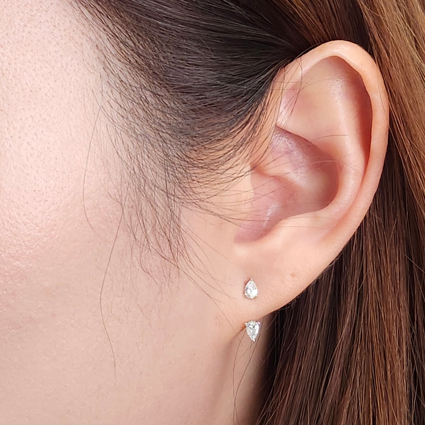 Pear Shape Natural Diamond Jacket Earring/Three Prong .22ct Diamond Jacket Earrings/Jacket earring only/Jacket Earring/Anniversary gift