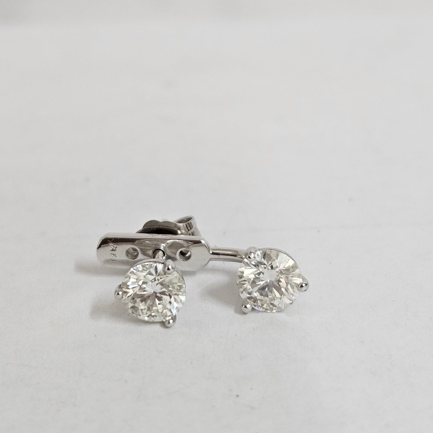 Natural Diamond Jacket Earrings/Three Prong Set Natural Diamond Earrings/Jacket earring only/Diamond Single or Pair Jacket Earrings