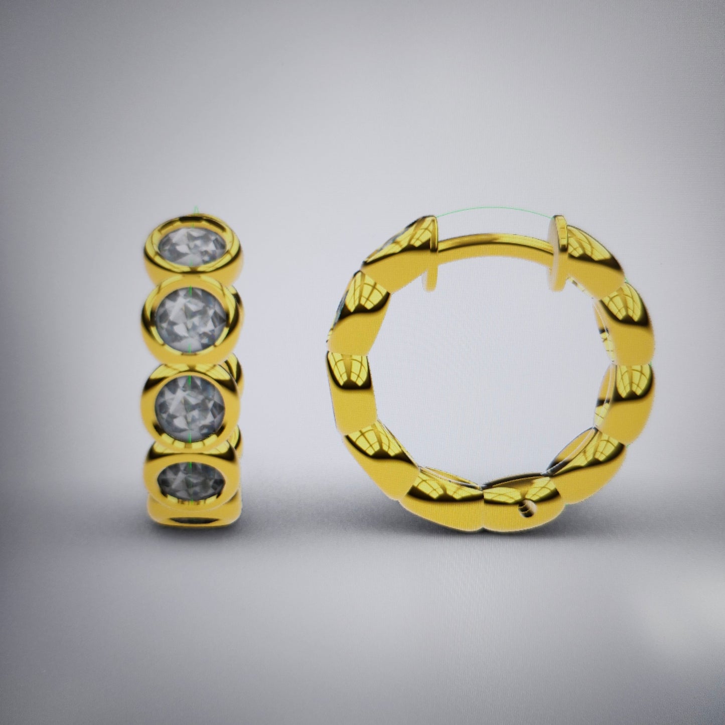 Sean's handmade custom order ( Natural Diamond Hoop Earrings )