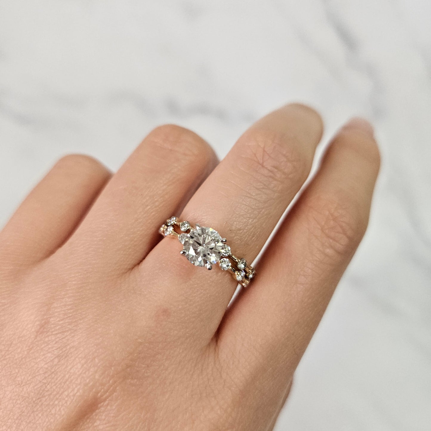 Unique 1.1ct Diamond Engagement Ring/Lab grown Diamond Ring / Anniversary Ring/ Gift for her